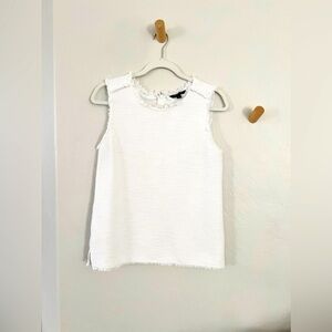 Banana Republic boucle-style white sleeveless blouse size medium